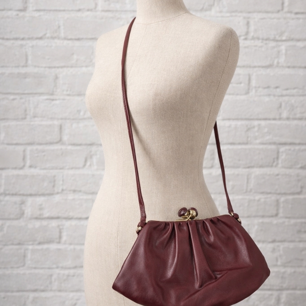 Vintage Leather Crossbody Bag Brown Small Clutch Purse Retro